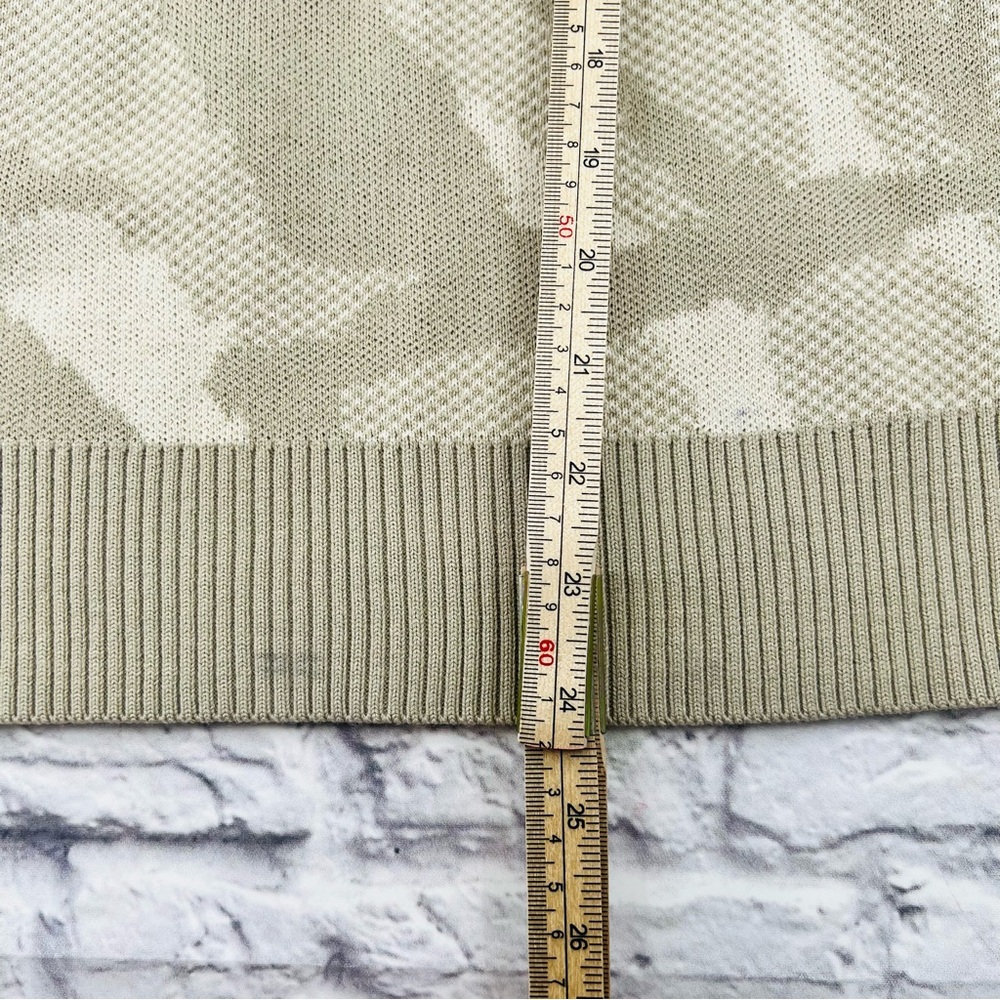 Athleta Jacquard Crew Sweater Womans Size Small Tan White Floral Long sleeve - Picture 7 of 10